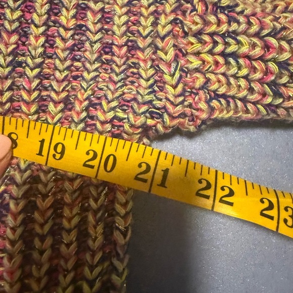 Soho Pink and Purple Crew Neck Sweater Ribbed Knit Relaxed Fit - Picture 5 of 8